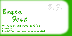 beata fest business card